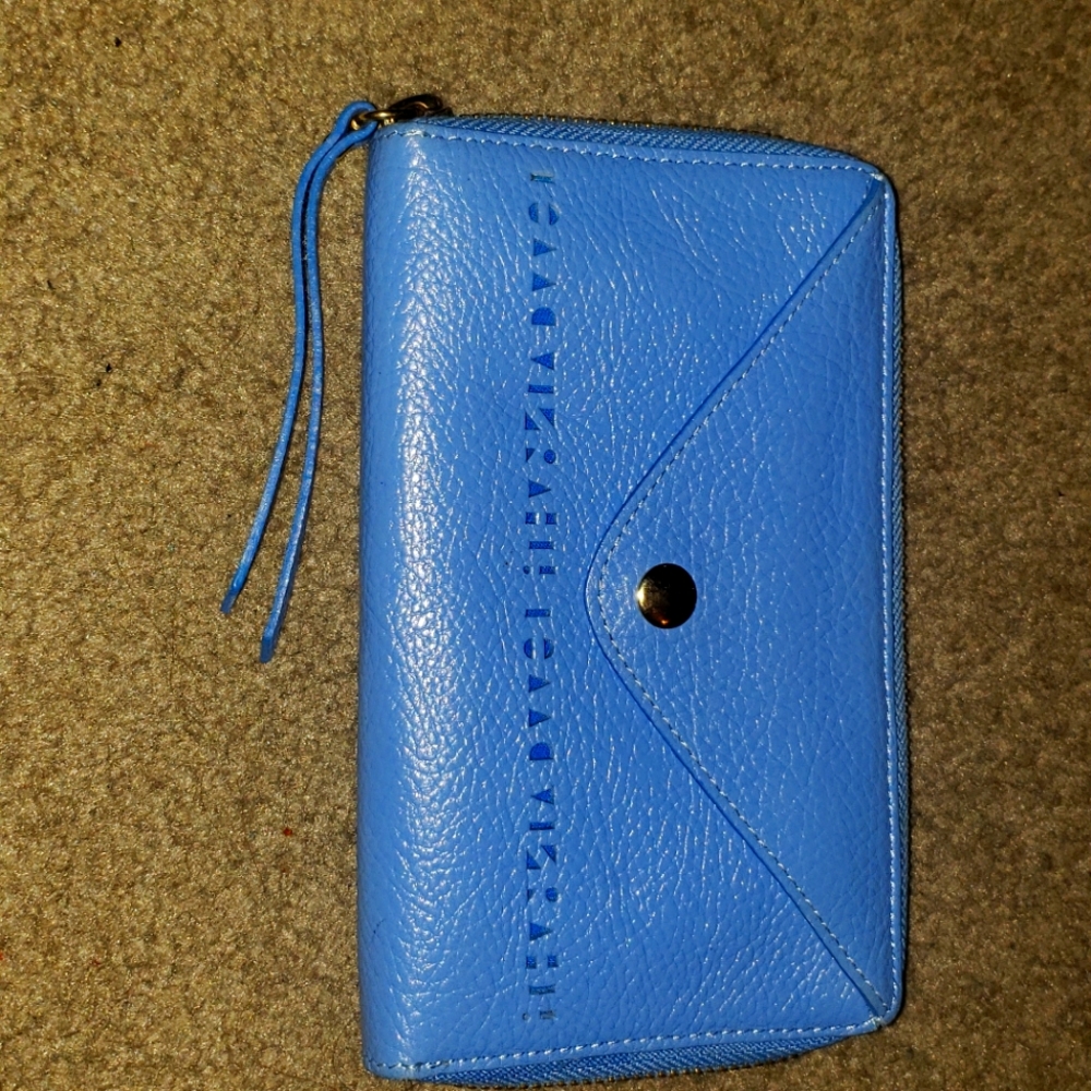 Isaac Mizrahi powder blue clutch wallet